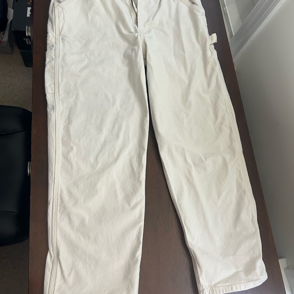 American Eagle Outfitters White Carpenter Pants Timeless Style
